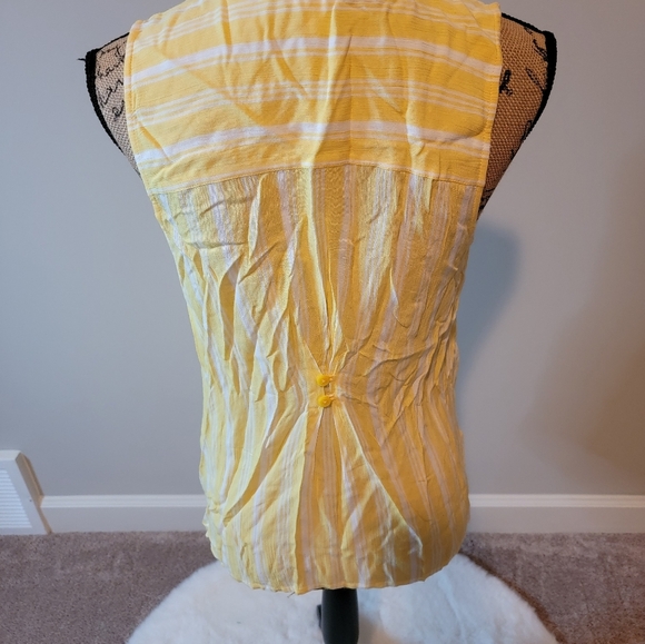 Market & Spruce yellow and white striped top - Picture 3 of 5